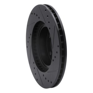 Saab 9-2X Brake Rotor (1) - Front Left - R1 Concepts - Drilled & Slotted - Black - `90-`16